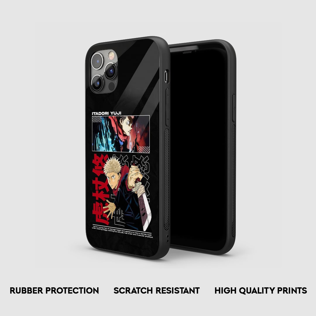 Side view of the Yuji Divergent Fist Armored Phone Case, highlighting its thick, protective silicone.