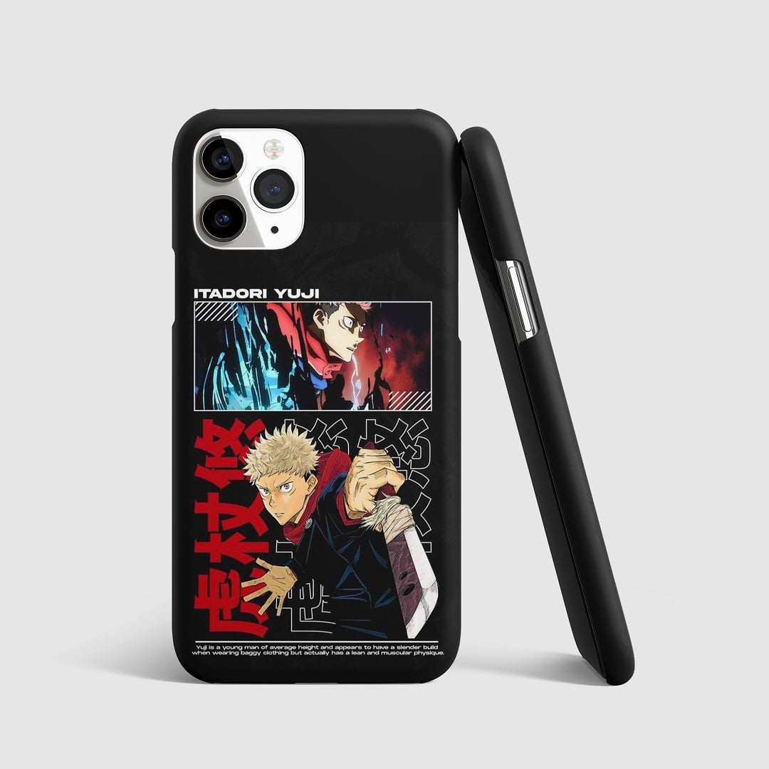 Yuji Itadori performing Divergent Fist on phone cover.