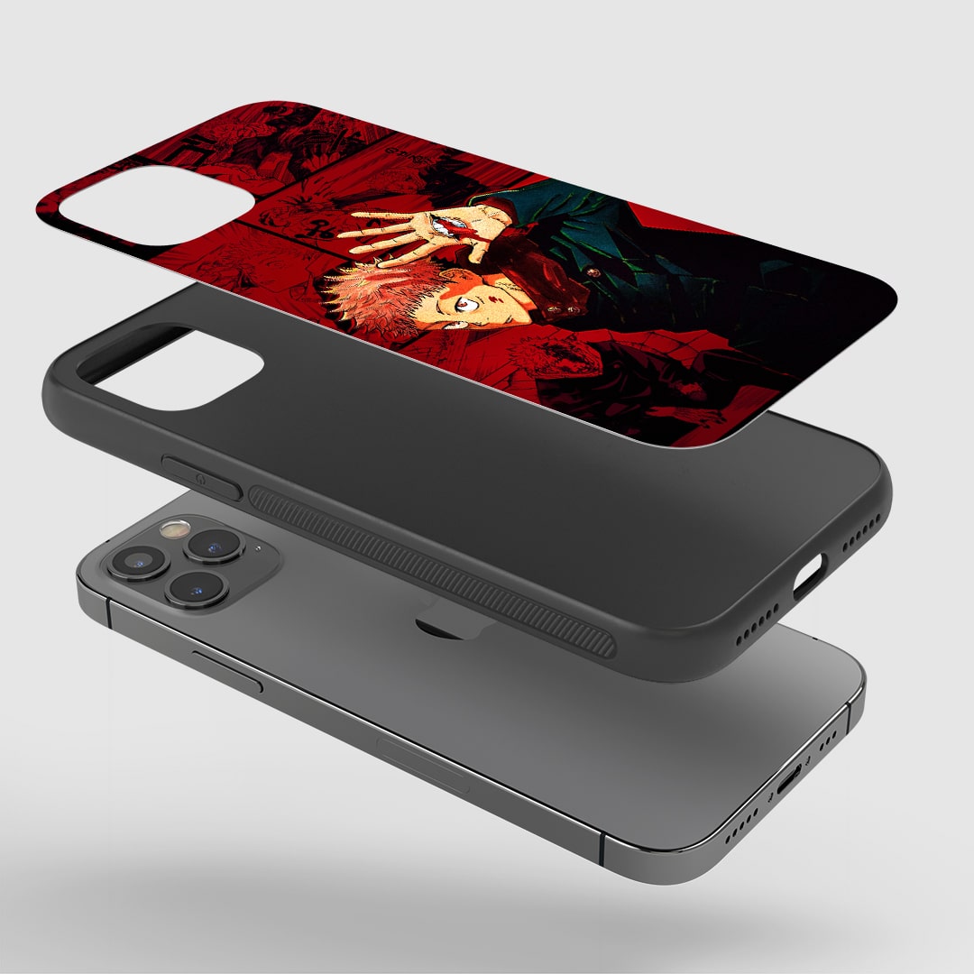 Yuji Itadori Phone Case installed on a smartphone, ensuring full accessibility to all device functions.