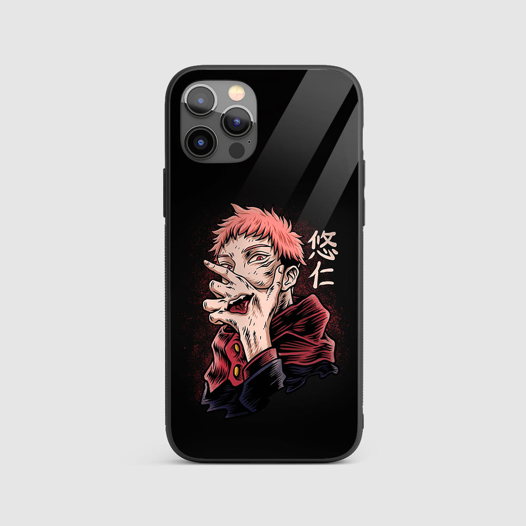 Yuji Hand Silicone Armored Phone Case showcasing a detailed image of Yuji Itadori’s hand emitting cursed energy.