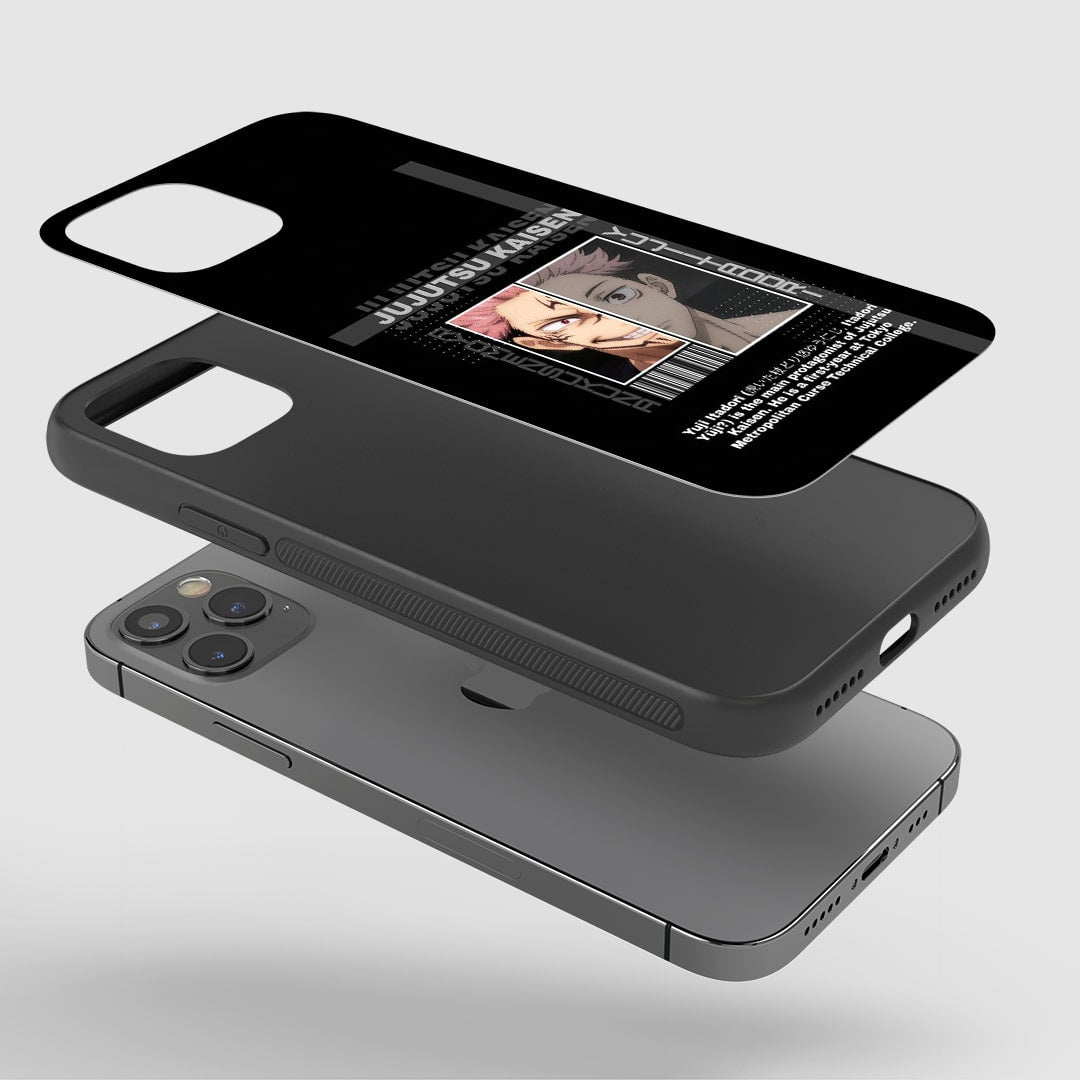 Yuji Itadori Synopsis Phone Case installed on a smartphone, ensuring full access to all ports and controls.