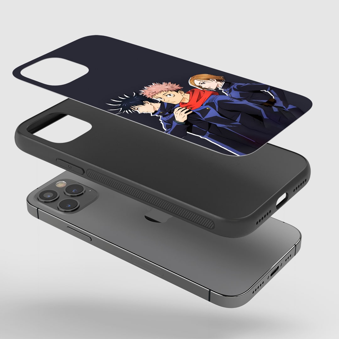 Yuji Itadori Team Phone Case installed on a smartphone, ensuring easy access to all buttons and ports.