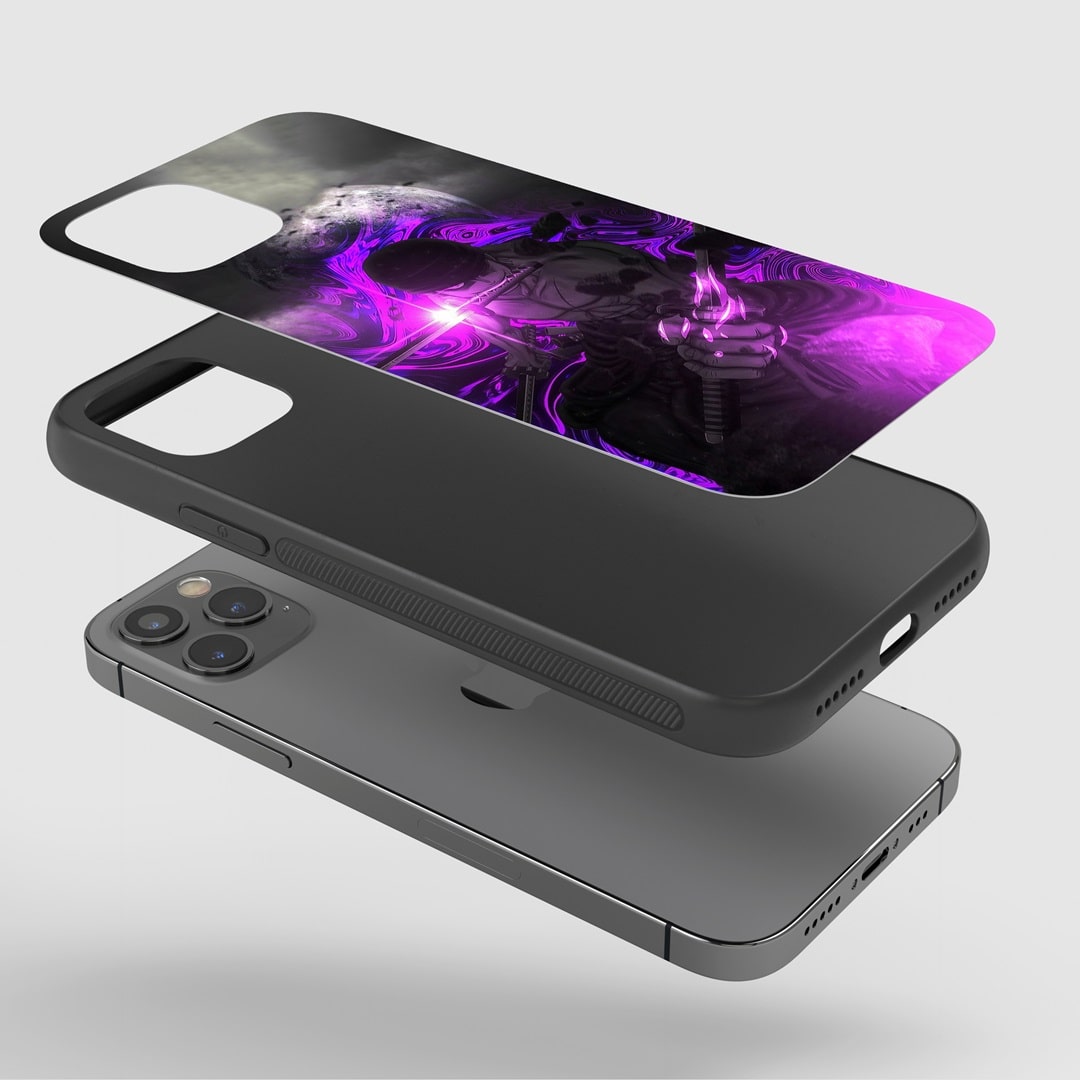 Zoro Onigiri Phone Case fitted on a smartphone, ensuring full accessibility to all device features.