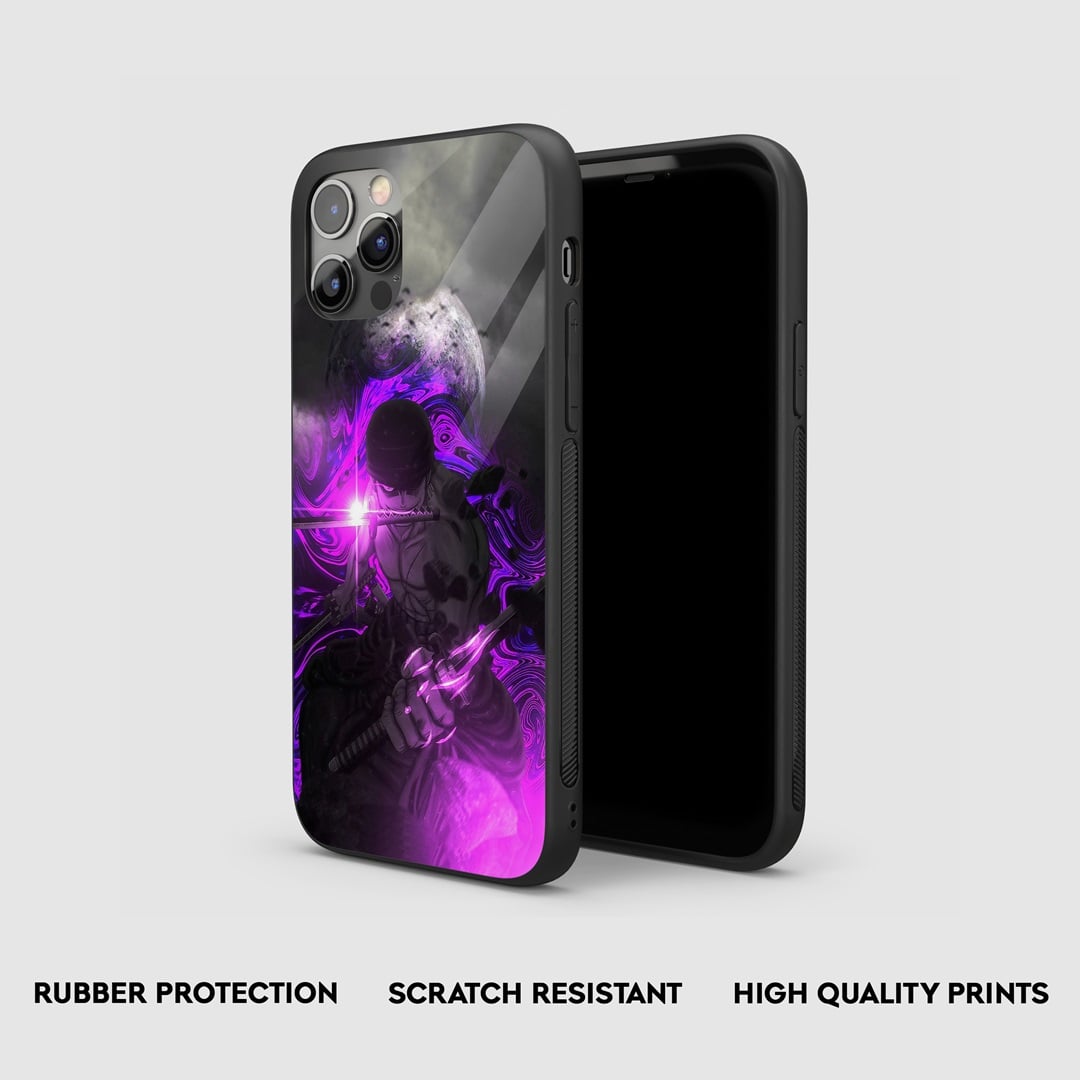 Side view of the Zoro Onigiri Armored Phone Case, showcasing its thick, protective silicone.
