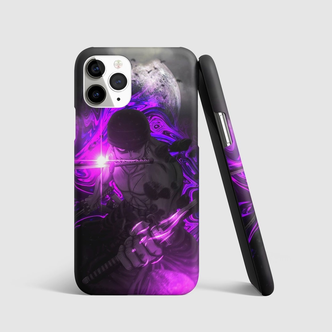 Zoro performing Purgatory Onigiri on a protective phone cover.