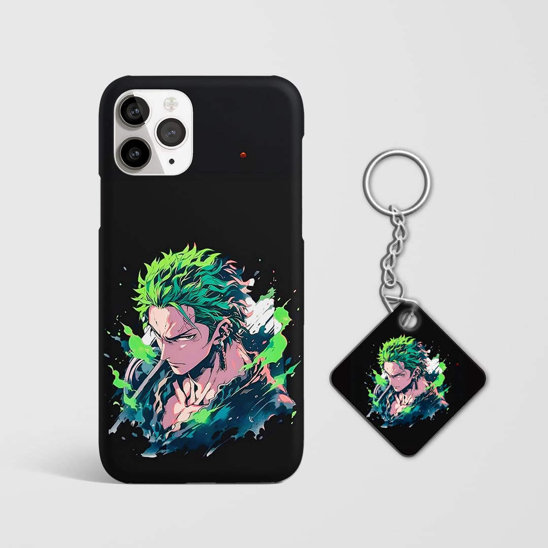 Back view of Zoro Minimal Phone Cover featuring subtle design with Keychain.