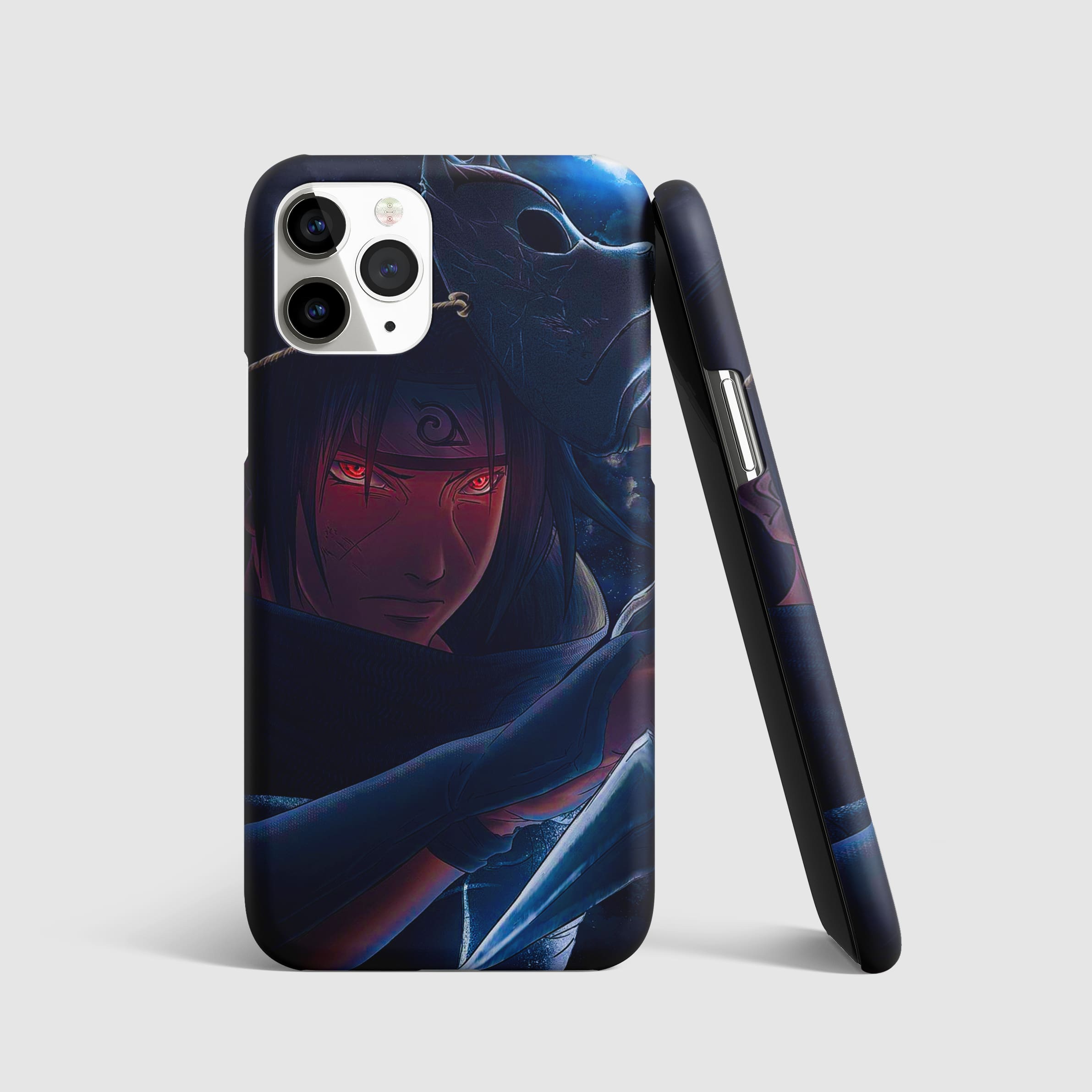 Itachi Sharingan Phone Cover with 3D matte finish, featuring the iconic Sharingan design.