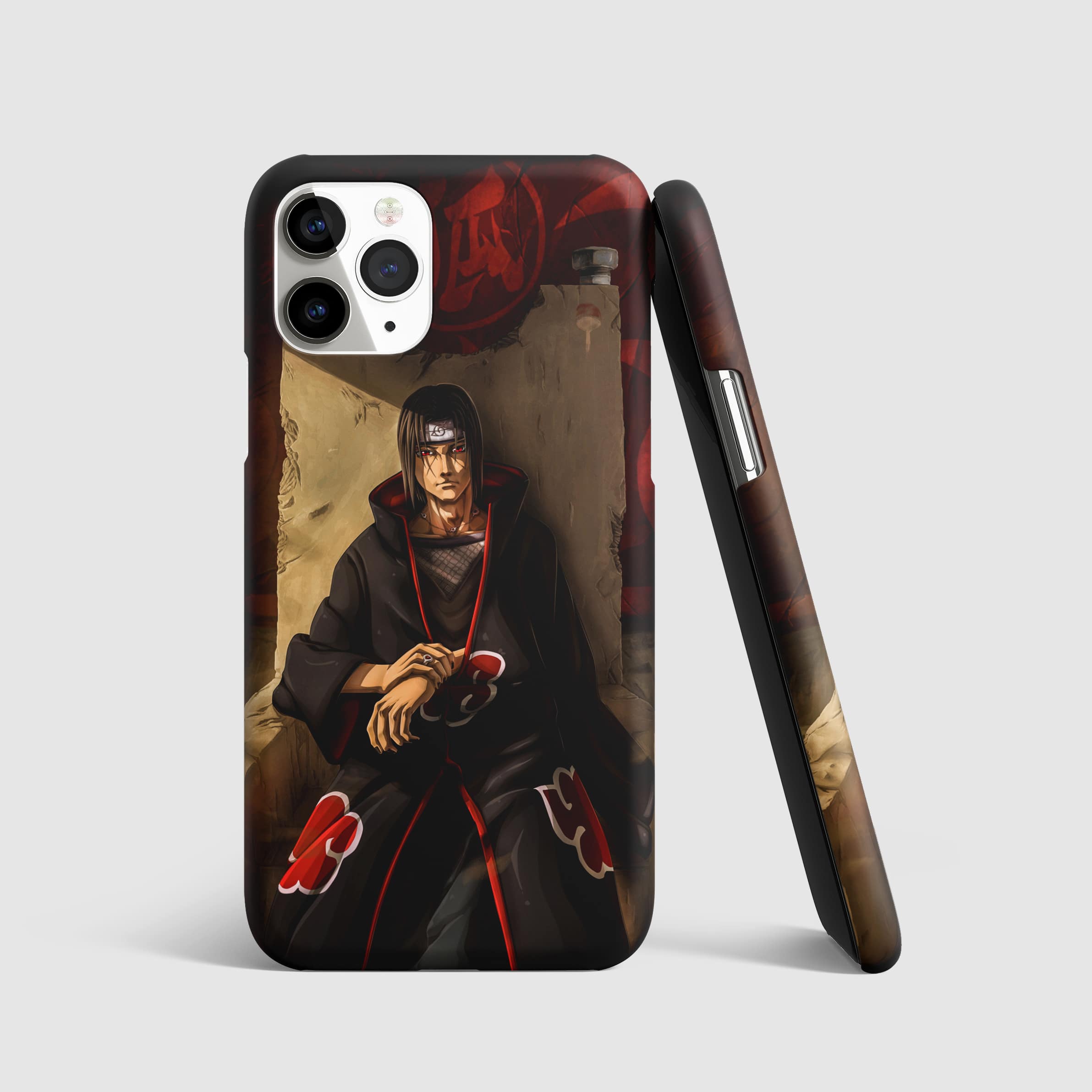 Itachi Uchiha Throne Phone Cover with 3D matte finish, featuring the iconic Itachi Uchiha design.