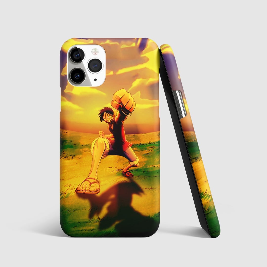Monkey D Luffy Action Phone Cover with 3D matte finish featuring Luffy in action.