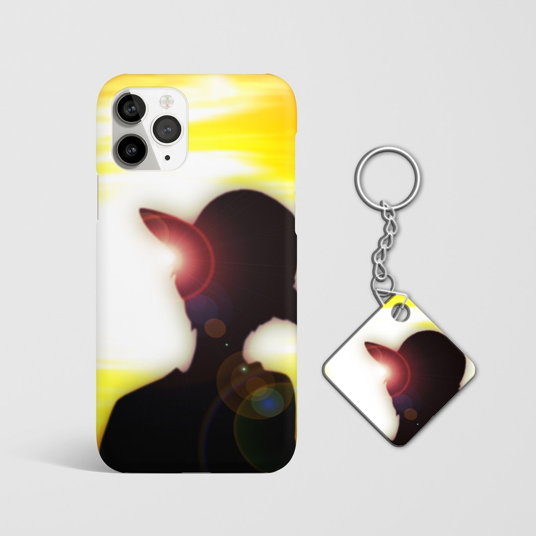 Close-up of Monkey D Luffy Haki Phone Cover, highlighting the detailed Haki design with Keychain.