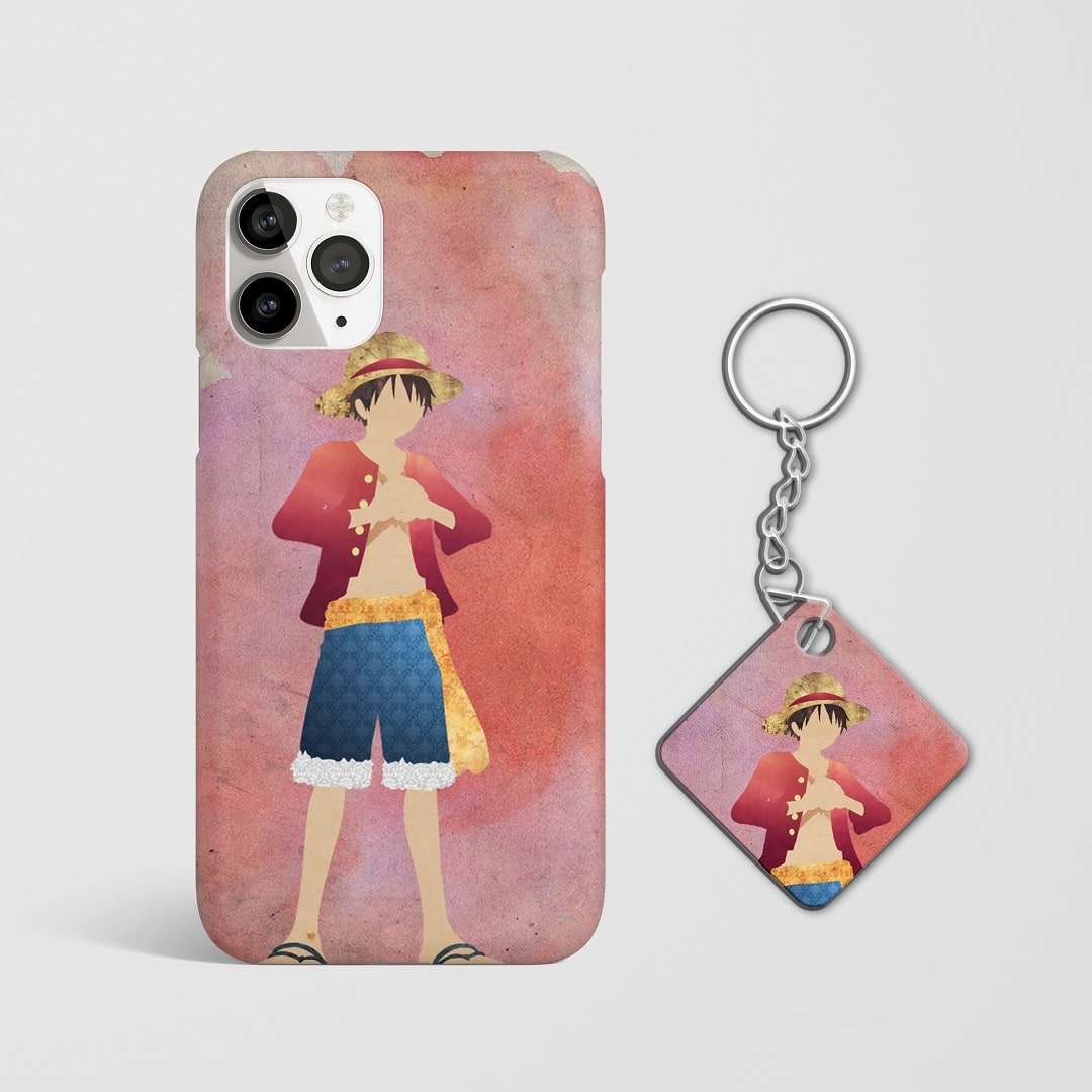 Onepiece Monkey D Luffy Minimal Phone Cover with Keychain Bhaukaal Store
