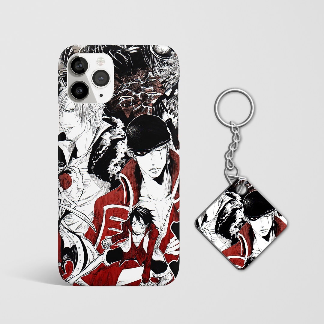 Close-up of One Piece Art Phone Cover, showcasing detailed artwork with Keychain.