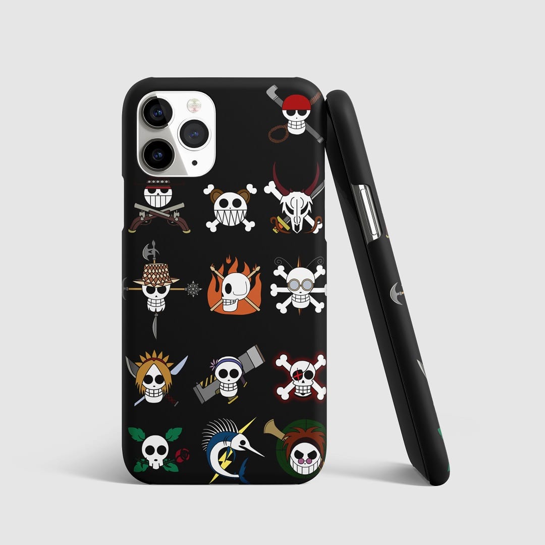 One Piece Pirate Symbols Phone Cover with 3D matte finish design."