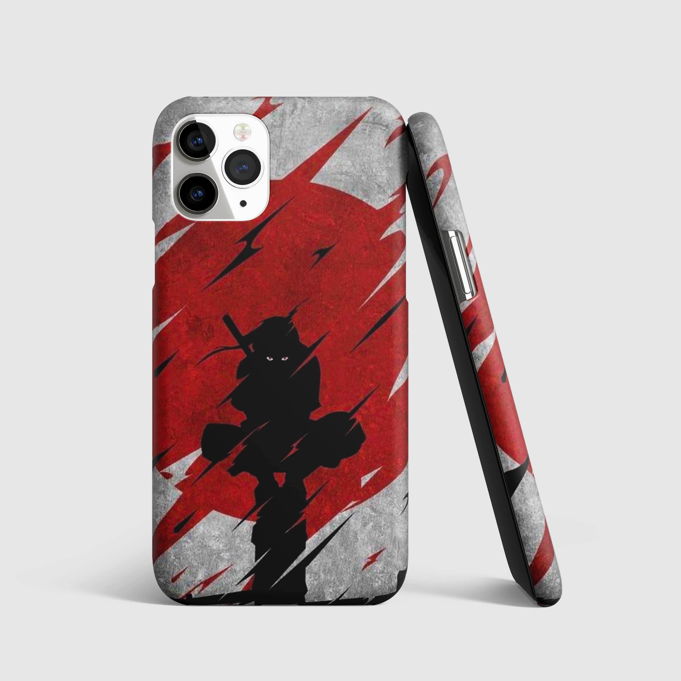 Sasuke Uchiha Clan Phone Cover with 3D matte finish, featuring the Uchiha Clan symbol and Sasuke in a striking pose.