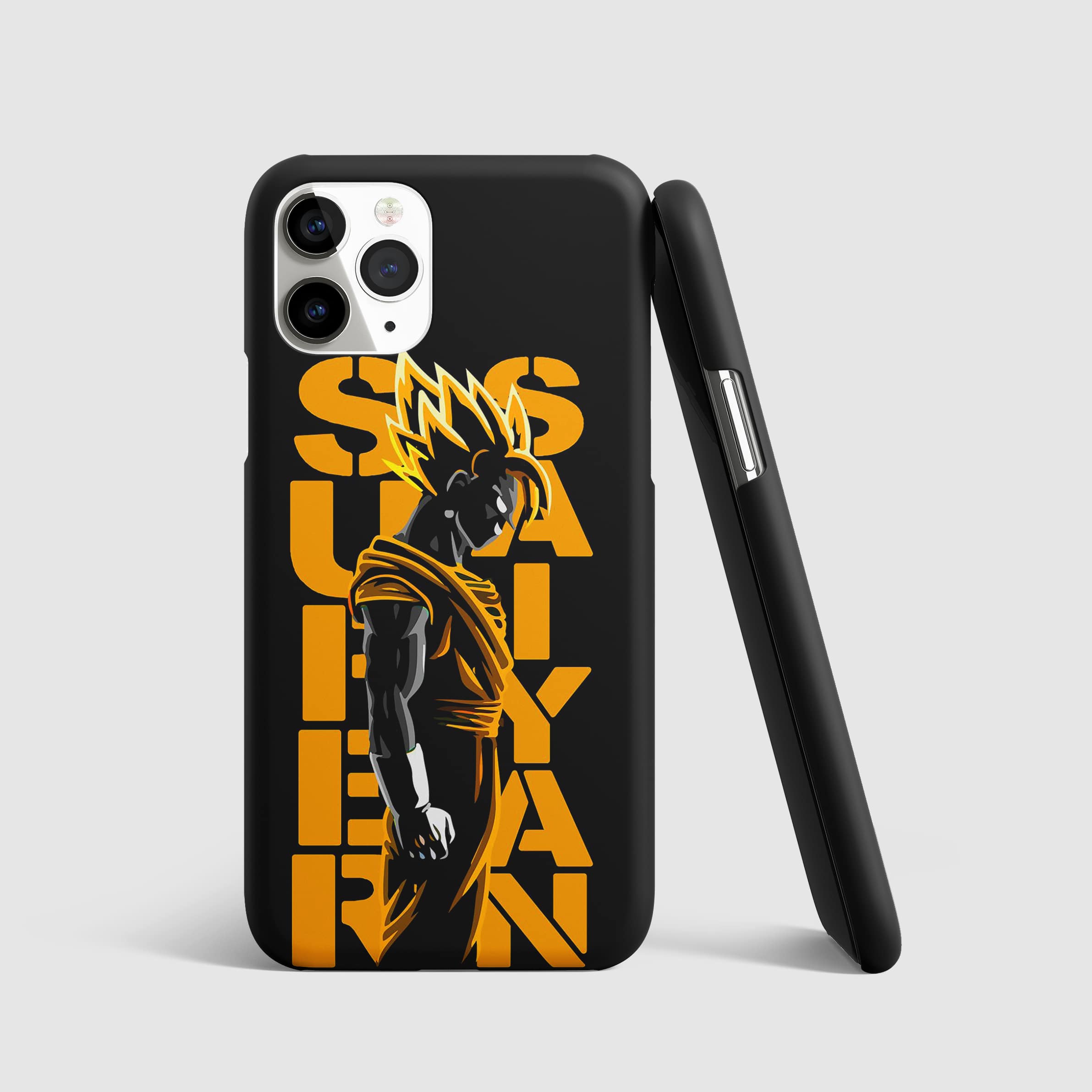 Multiple Super Saiyans in action on a dynamic phone cover.
