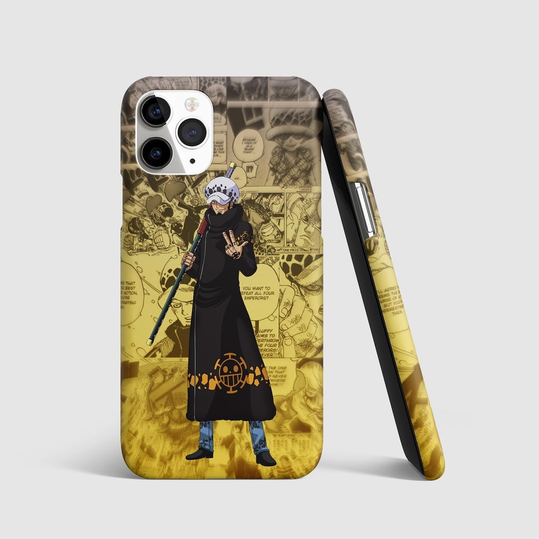 Trafalgar D Water Law Manga Phone Cover featuring manga-style artwork of Trafalgar D. Water Law from One Piece