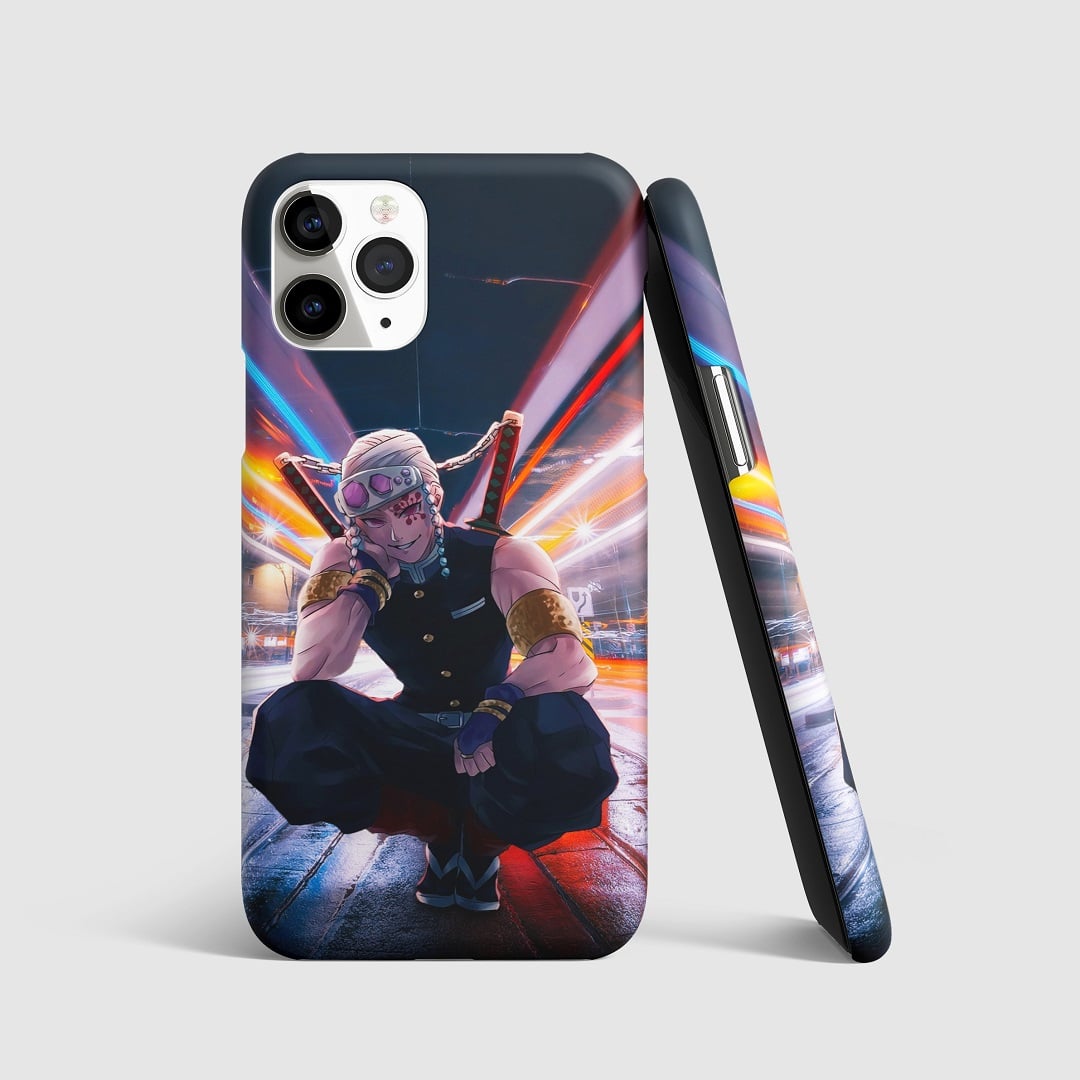 Striking artwork of Uzui Tengen on phone cover.