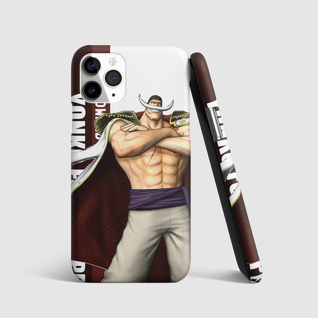 Detailed Whitebeard emblem on sturdy phone cover.