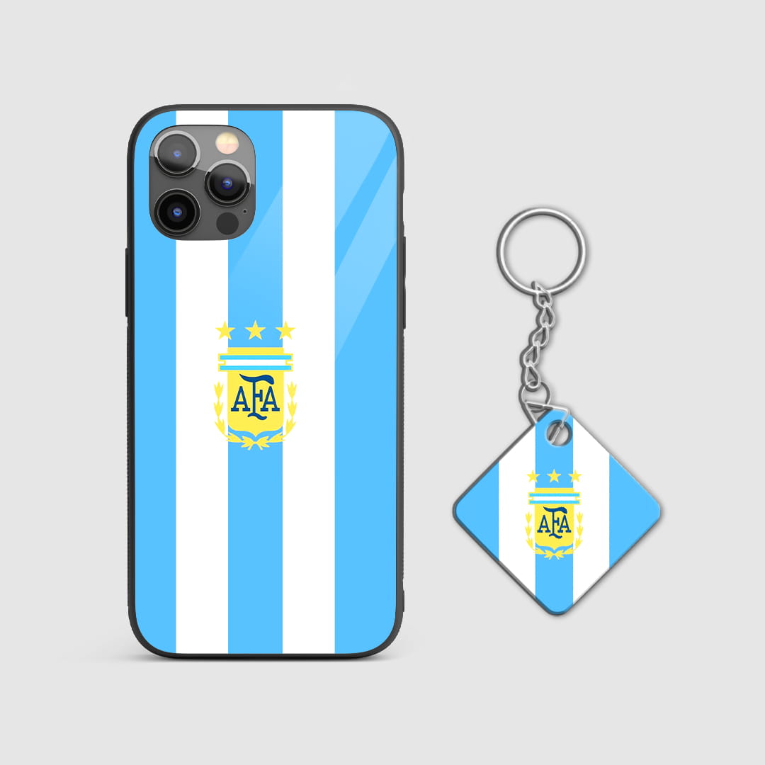 Argentina football jersey protective mobile cover with Keychain