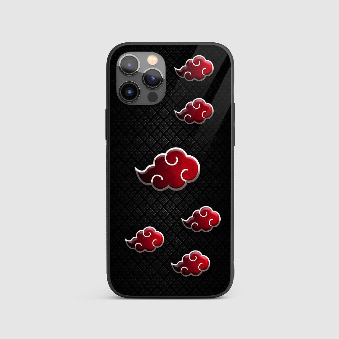 Akatsuki Cloud Armored Silicone Phone Case with iconic red cloud pattern.