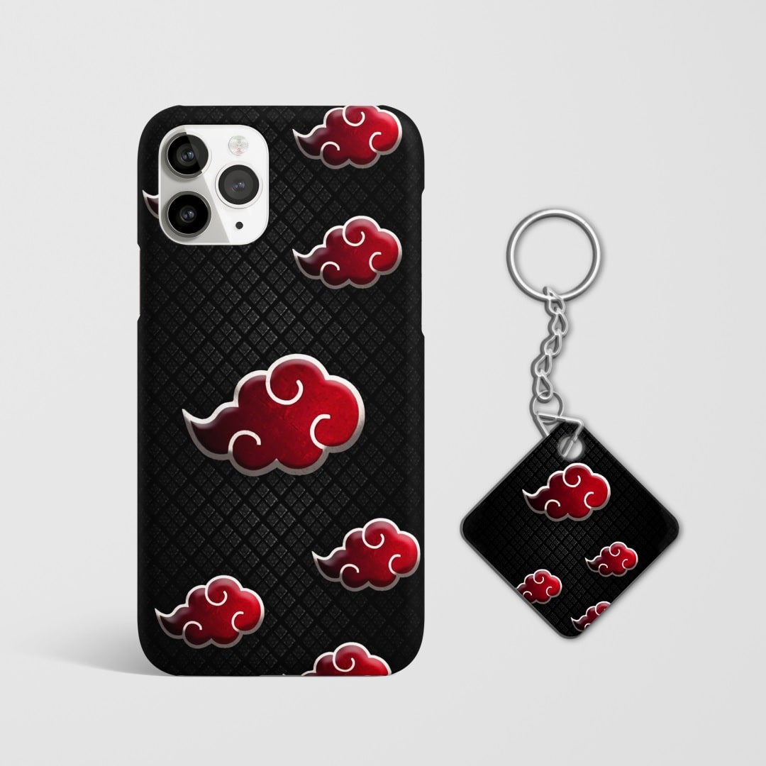 Close-up of the Akatsuki Texture Cloud Phone Cover, showcasing the detailed 3D textured matte design with Keychain.