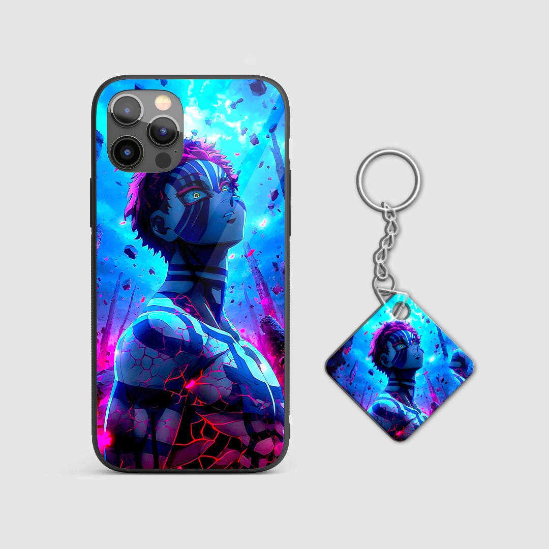 Akaza Graphic Printed Shock-Resistant Silicone Case with Keychain