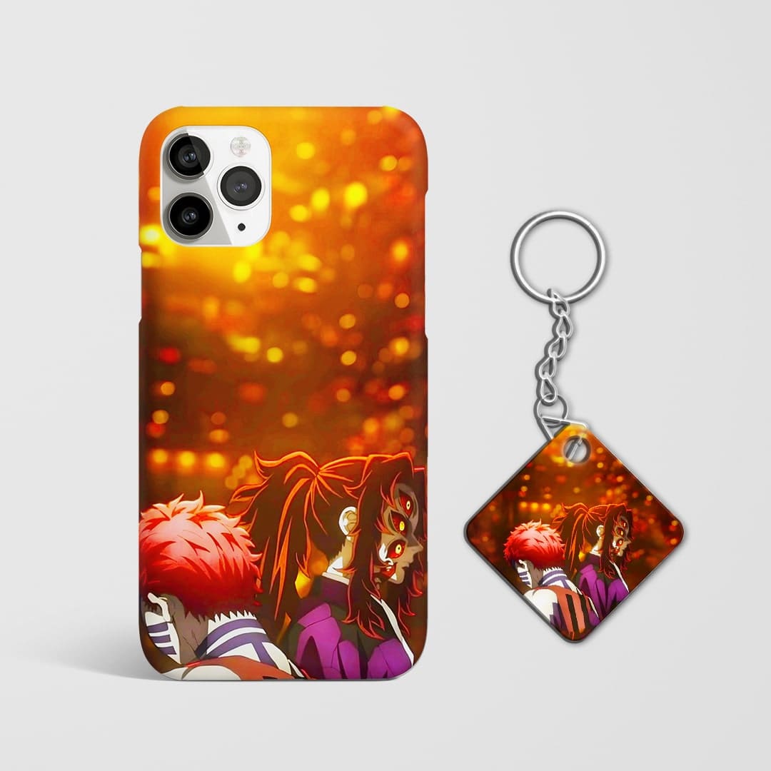 Akaza and Kokushibo Demon Slayer protective case with Keychain.