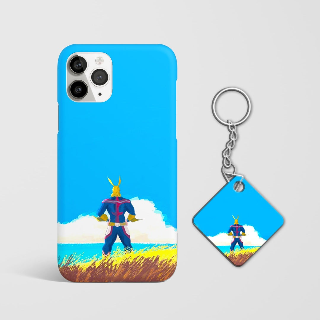 Durable All Might Horizon anime phone case with Keychain