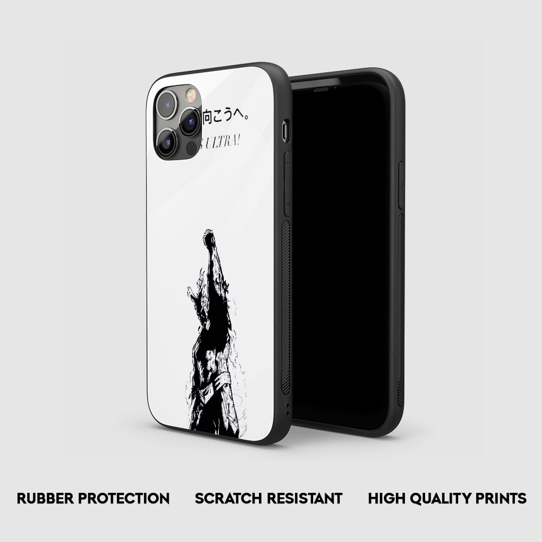 Minimalist All Might anime phone case silhouette design