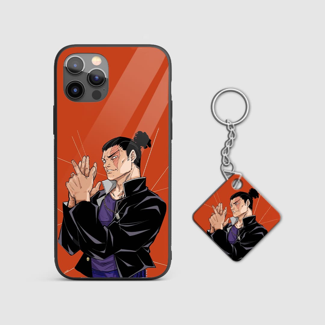 Artistic depiction of Aoi Todo showcasing his strength and charisma on the armored phone case with Keychain.