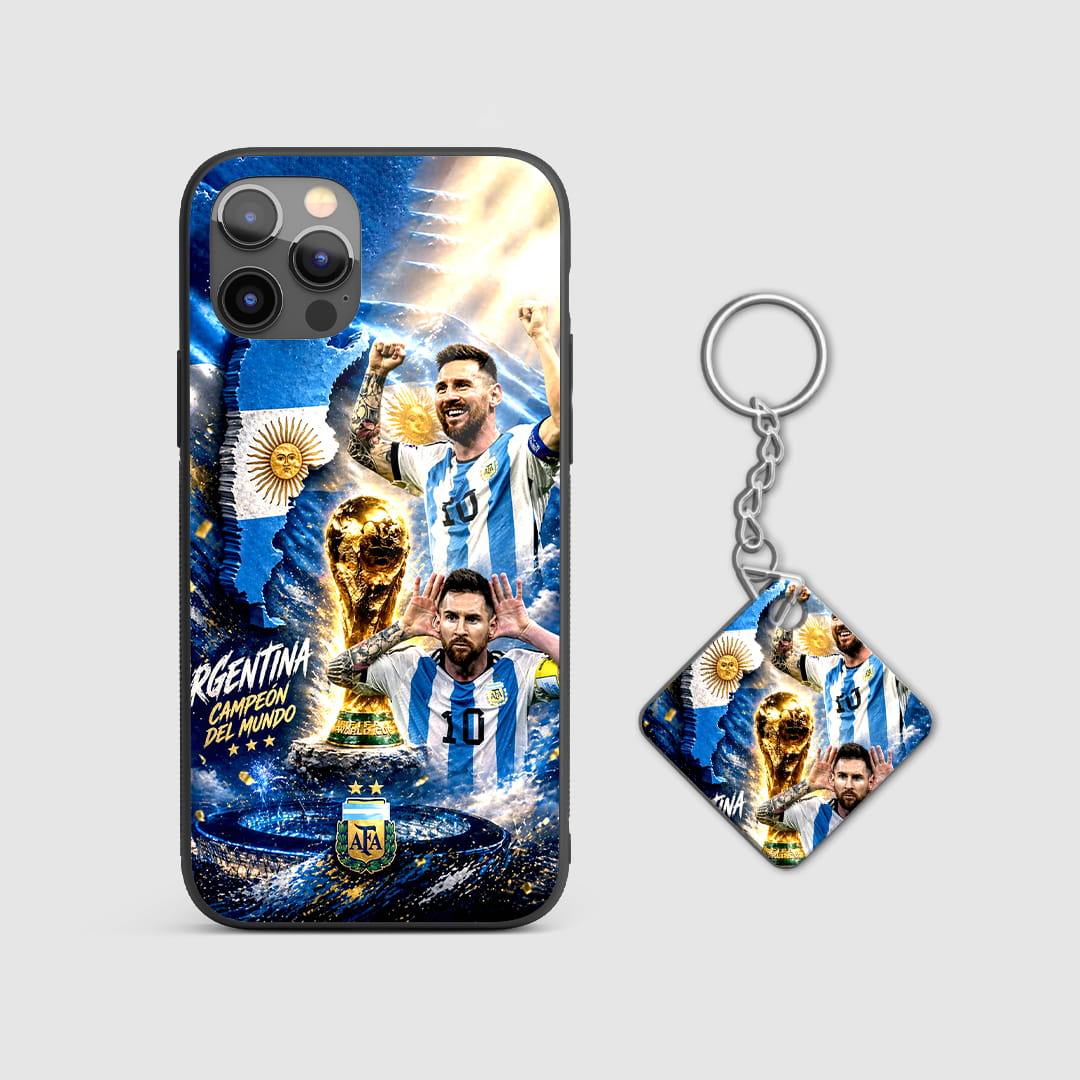 Argentina football champion protective mobile cover with Keychain