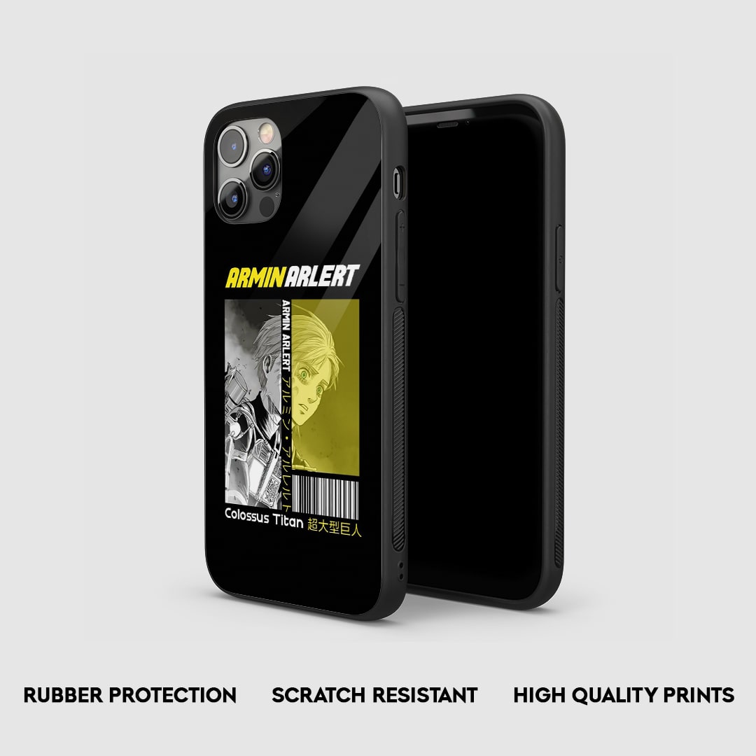 Side view of the Armin Graphic Armored Phone Case, highlighting its thick, protective silicone material.