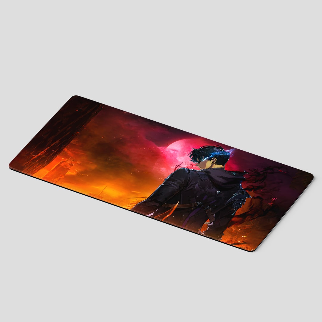 Solo Leveling Ashborn transformation desk mat