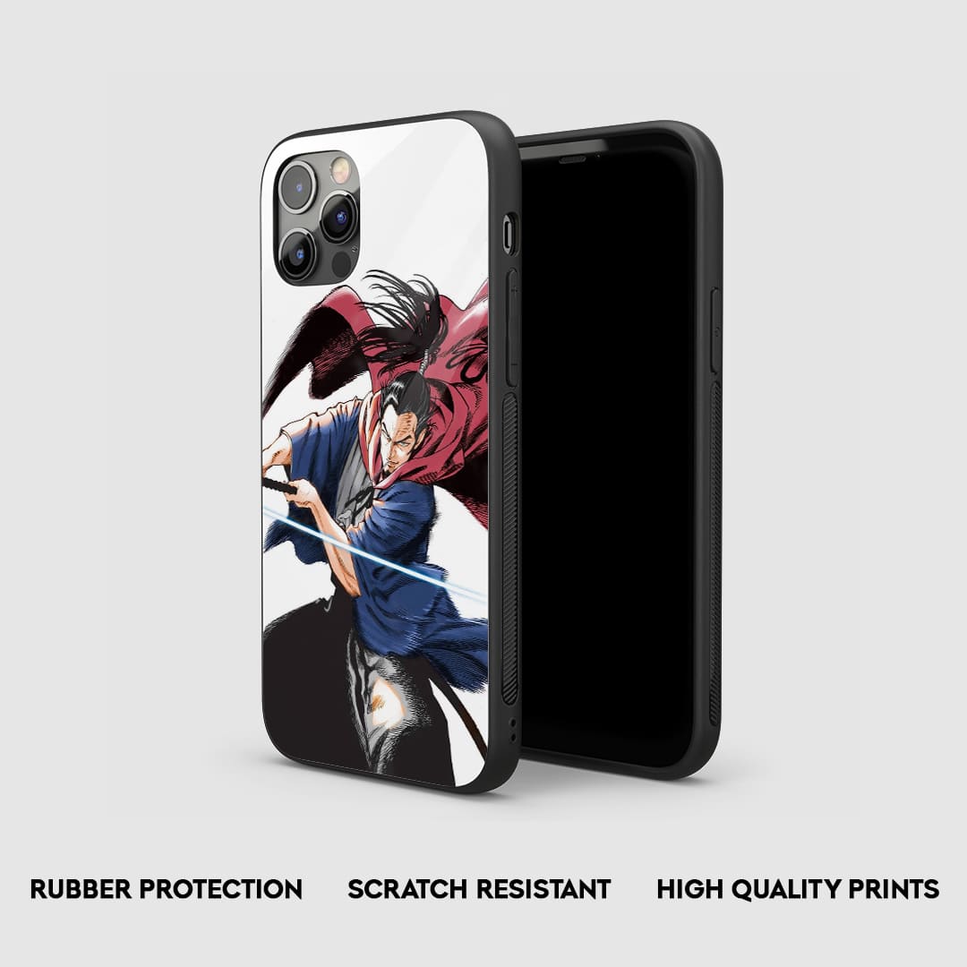 Side view of the Atomic Samurai Action Armored Phone Case, highlighting its thick, protective silicone material.