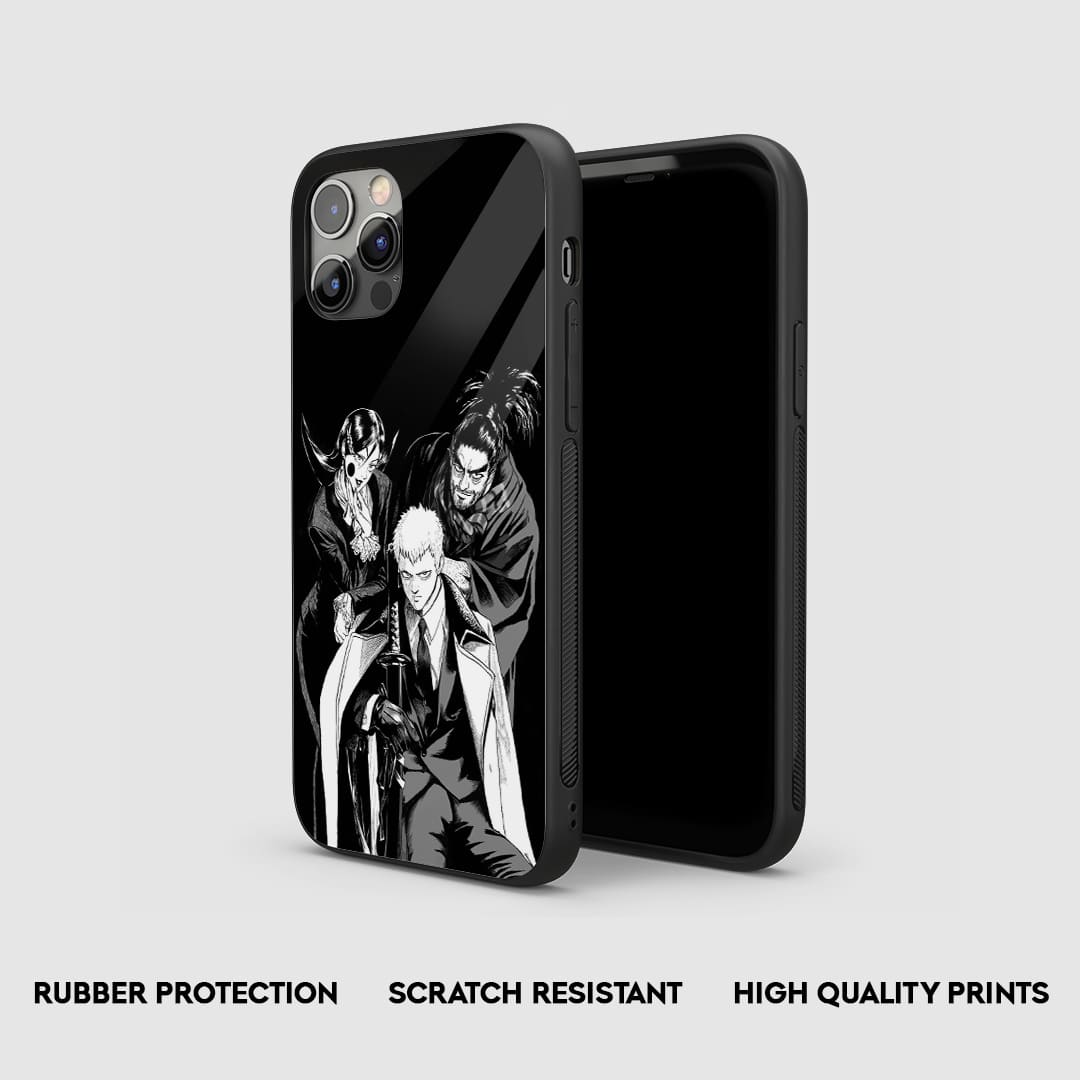 Side view of the Atomic Disciples Armored Phone Case, highlighting its thick, protective silicone material.