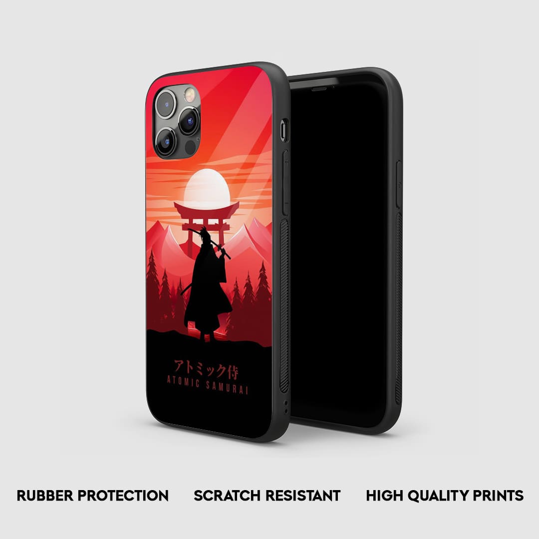 Side view of the Atomic Samurai Armored Phone Case, highlighting its thick, protective silicone material.