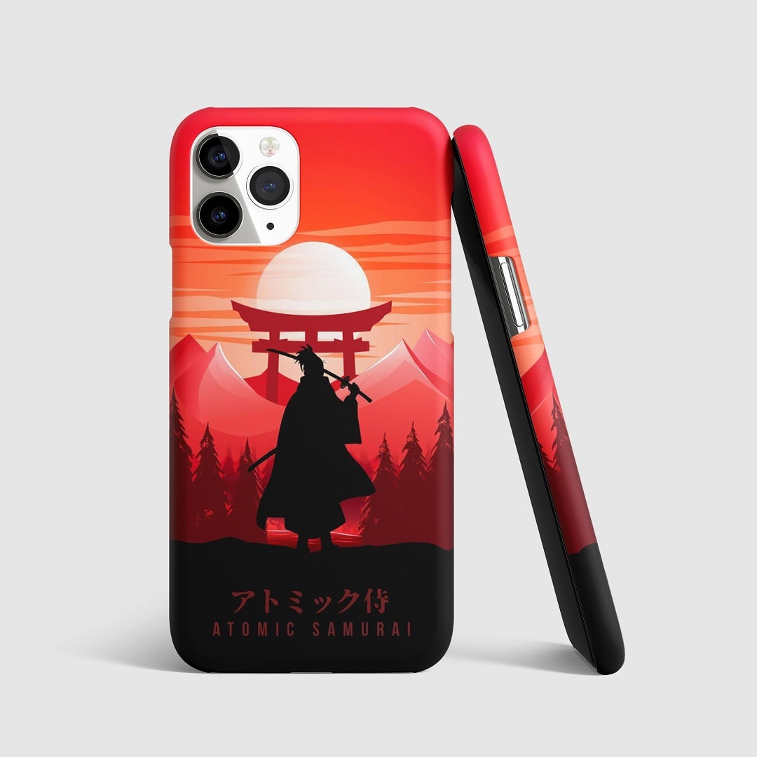 Striking artwork of Atomic Samurai from "One Punch Man" on phone cover.
