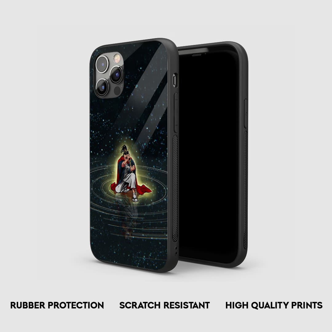 Side view of the Atomic Space Armored Phone Case, highlighting its thick, protective silicone material.
