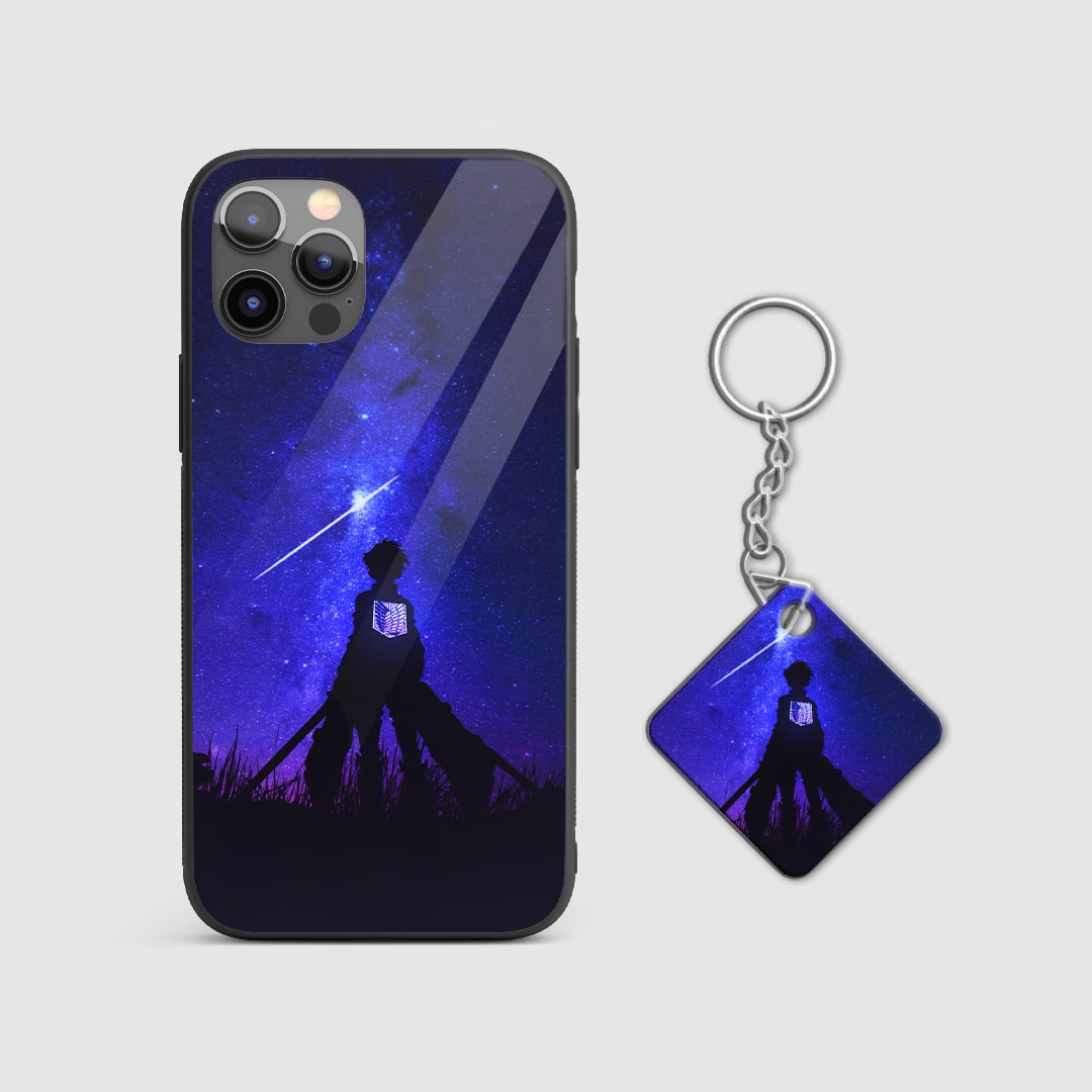 Stylish design of Attack on Titan from AOT on a durable silicone phone case with Keychain.
