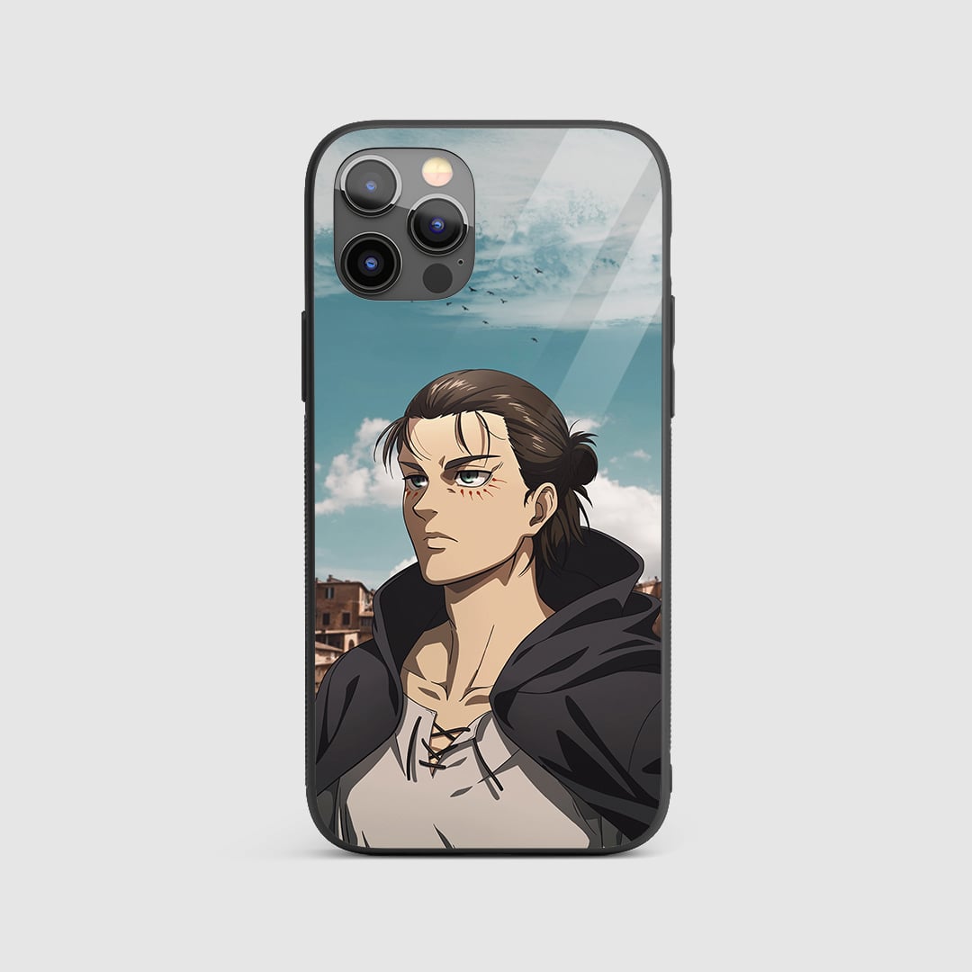 AOT Eren Silicone Armored Phone Case featuring striking artwork of Eren Yeager.