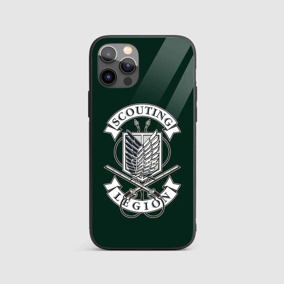 AOT Scouting Silicone Armored Phone Case featuring intense Attack on Titan artwork.