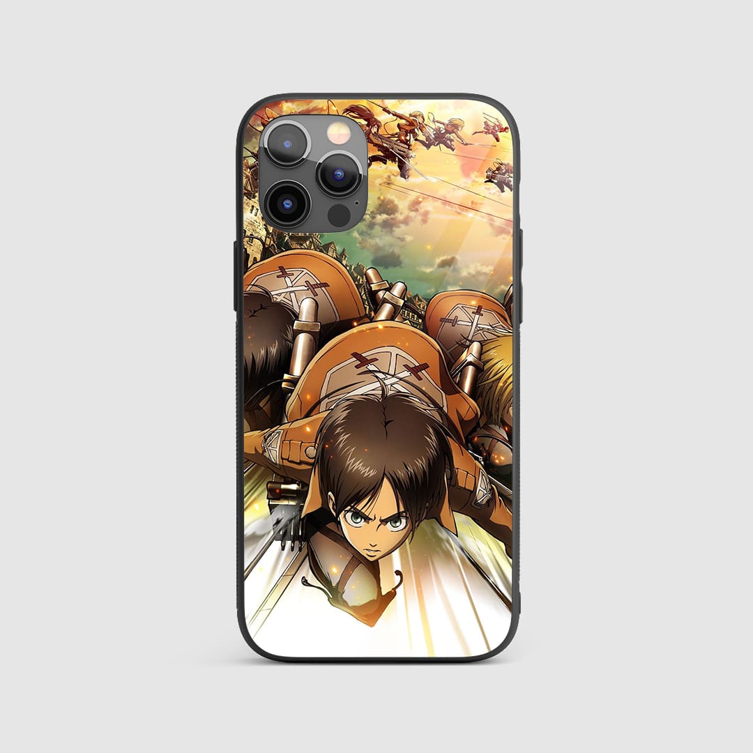 AOT Action Silicone Armored Phone Case featuring intense Attack on Titan artwork.
