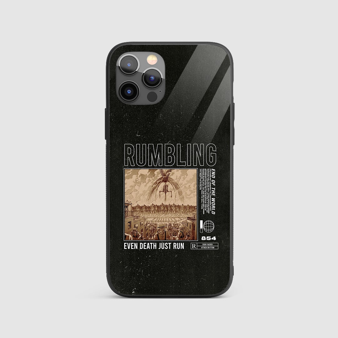 AOT Rumbling Silicone Armored Phone Case featuring epic Attack on Titan artwork.