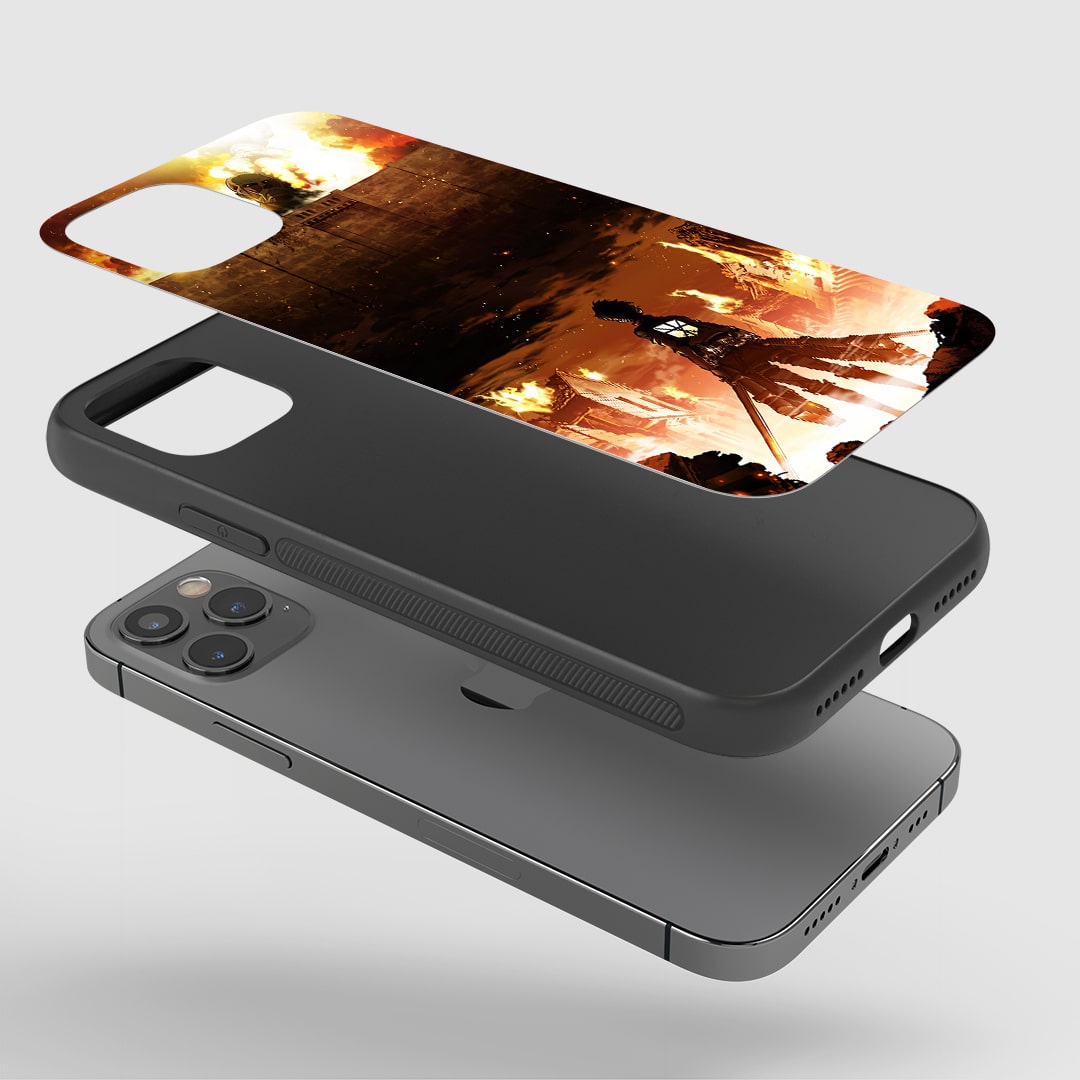 AOT Wall Phone Case installed on a smartphone, offering robust protection and an iconic design.