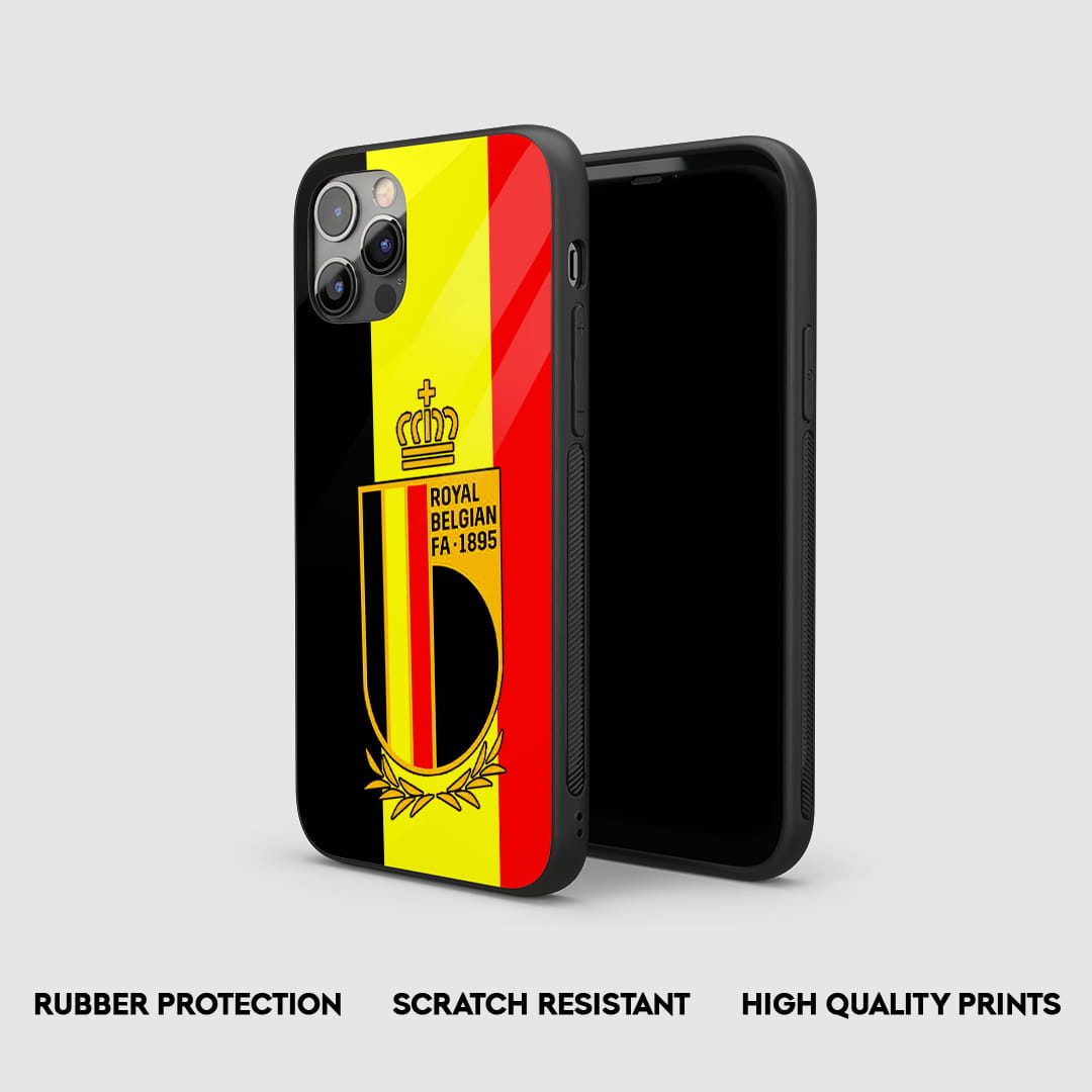 Belgium tricolor flag football silicone phone case