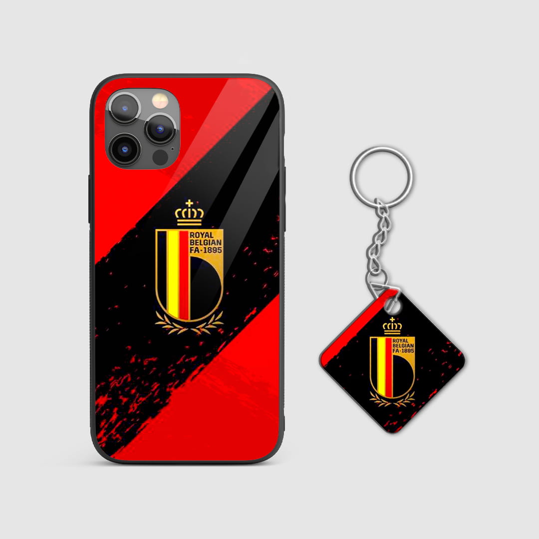 Belgium football protective mobile cover with Keychain