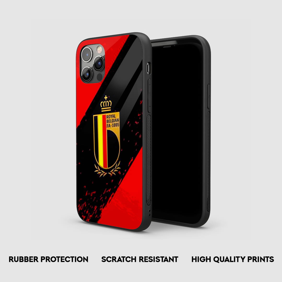 Belgium red and black football silicone phone case