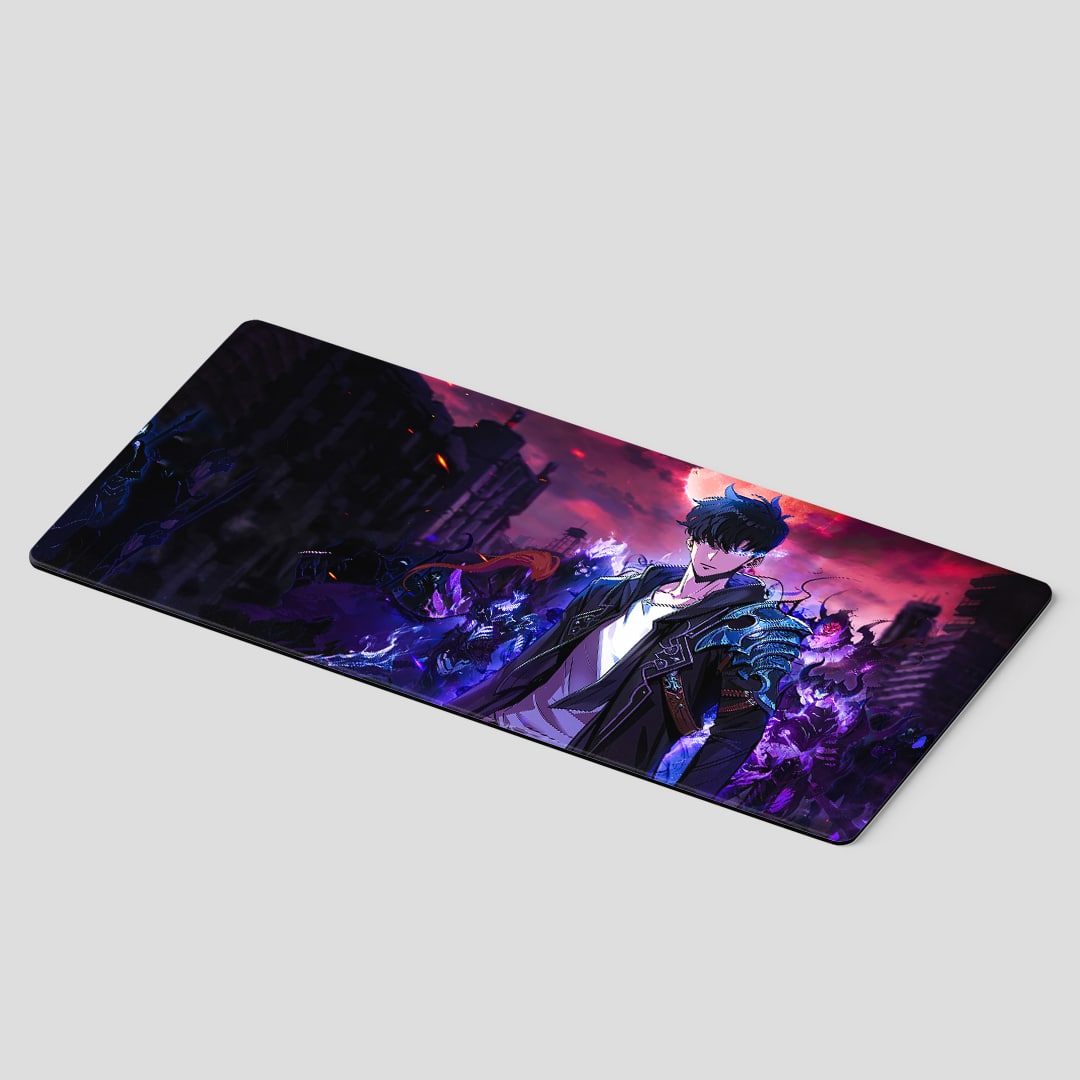 Solo Leveling Bellion demon warrior desk mat design
