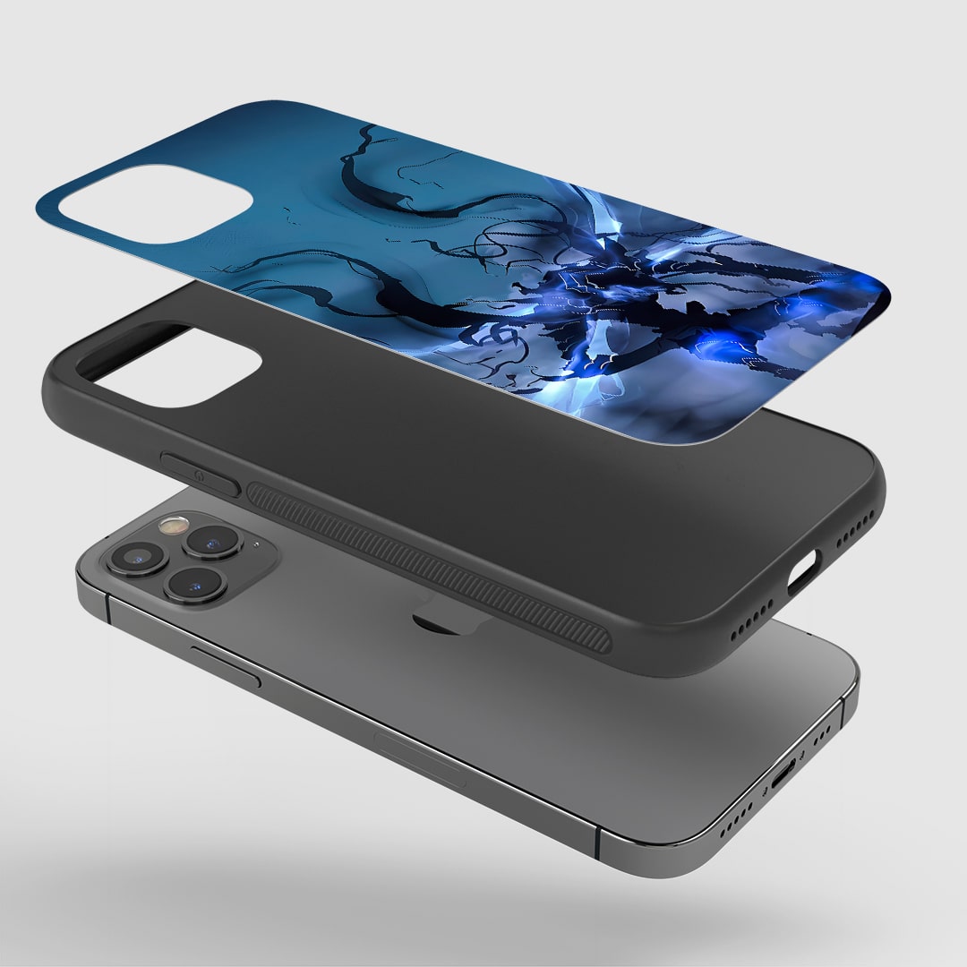 Angled view of Beru Phone Case featuring Solo Leveling elite summon style.