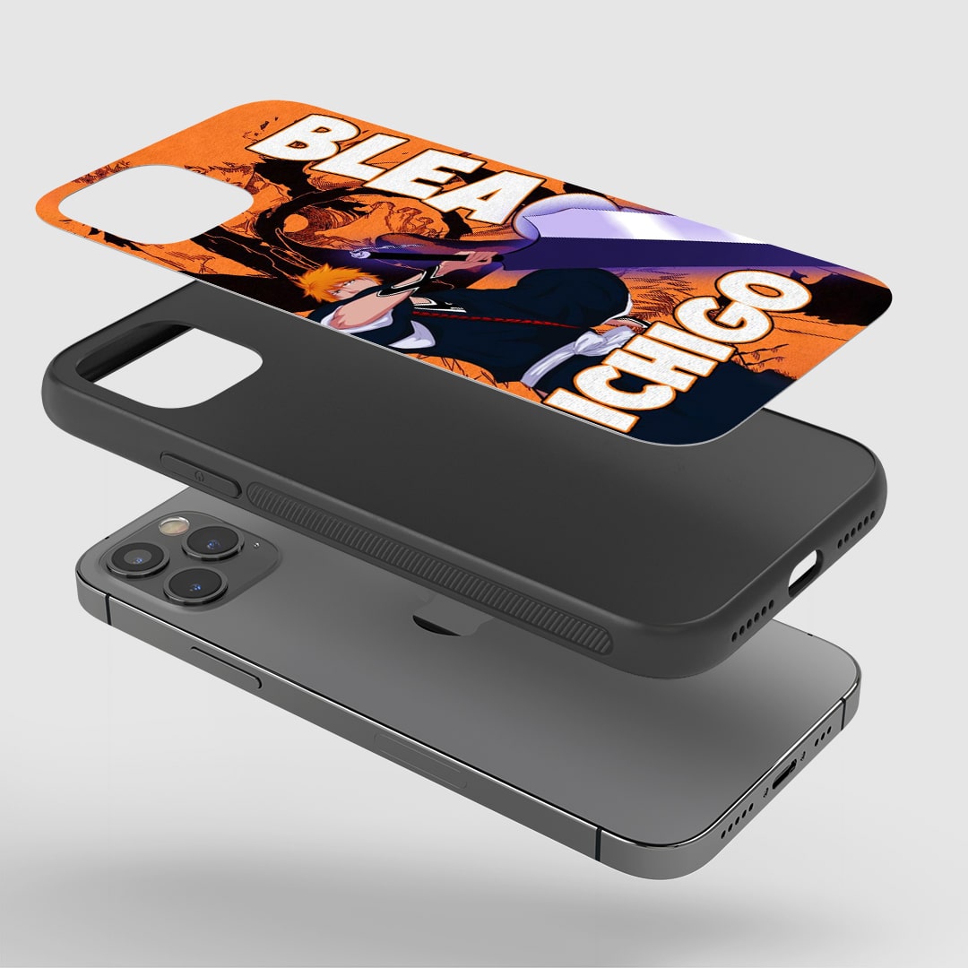 Bleach Ichigo Phone Case installed on a smartphone, offering robust protection and a powerful design.